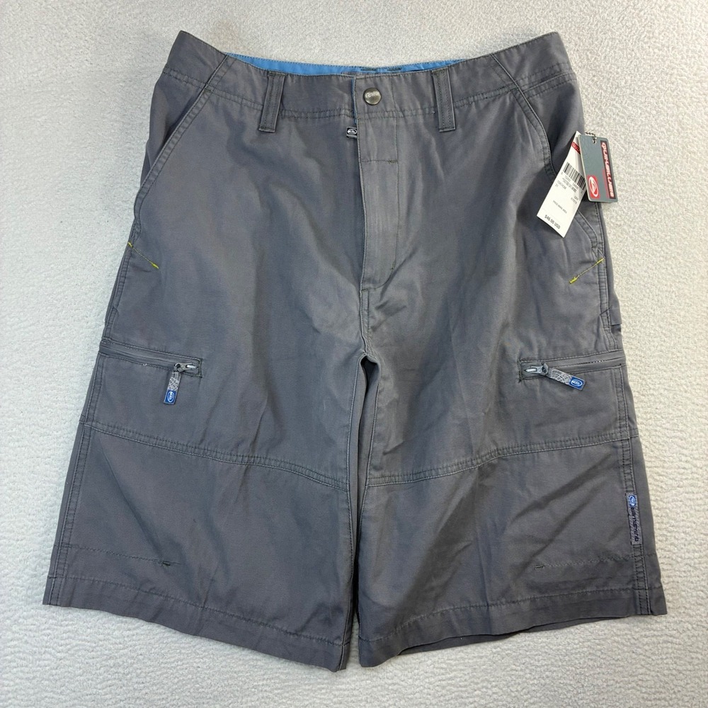 Y2K‎ Quiksilver Eastside Baggy Cargo Shorts Men 31x12 Gray Loose Skater Surf NWT